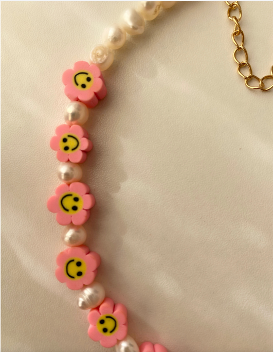 Necklace Pink Sunflowers